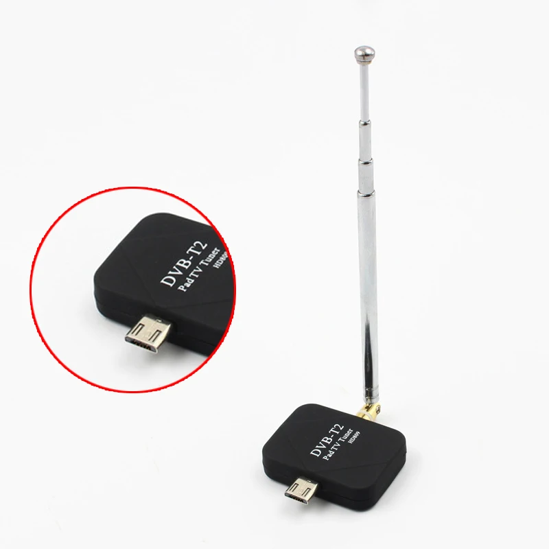 DVB-T2 ТВ антенна приемник Цифровой Micro-USB тюнер для Android мобильный телефон Pad HD TV Stick с