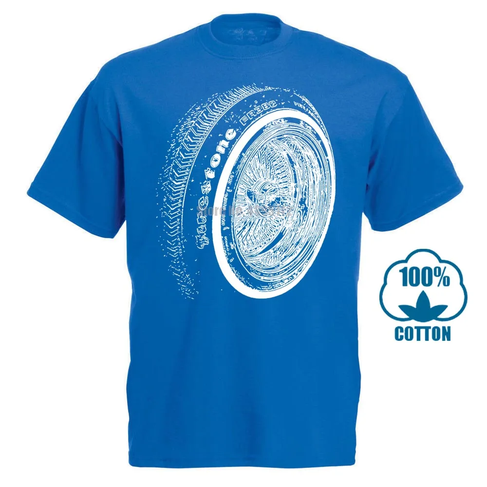 Синий Футболка Lowrider 13 Knockoff Wire Wheel - Цвет: Синий