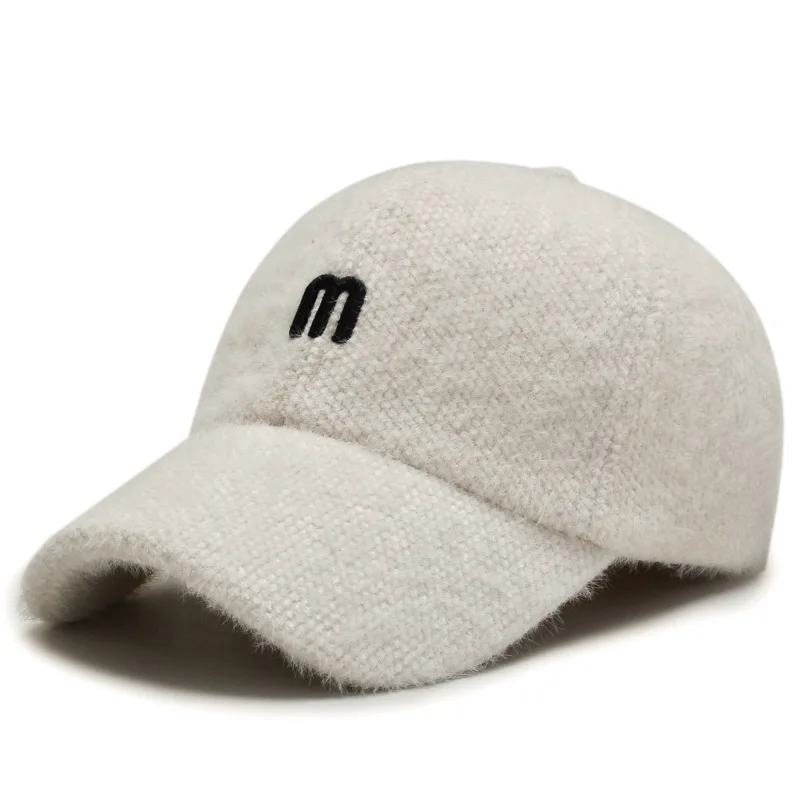Плотная Женская бейсбольная кепка модная вышивка буквы м шапки теплая зимняя