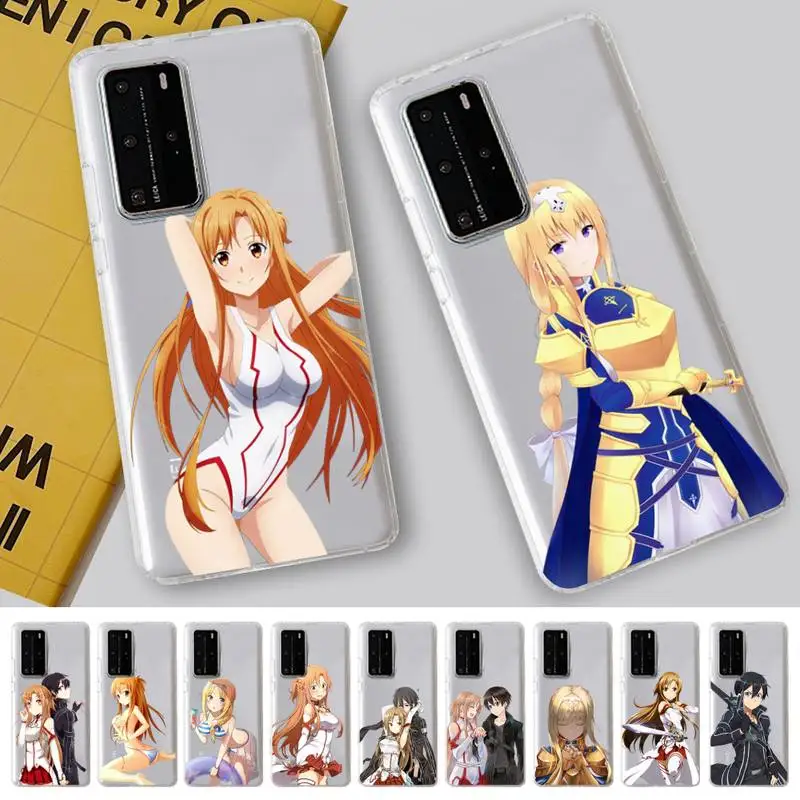

TOPLBPCS Sword Art Online Phone Case For Huawei P20 30 pro lite Psmart 2019 Y5 6 7 Honor 8 10 i lite Mate 20lite