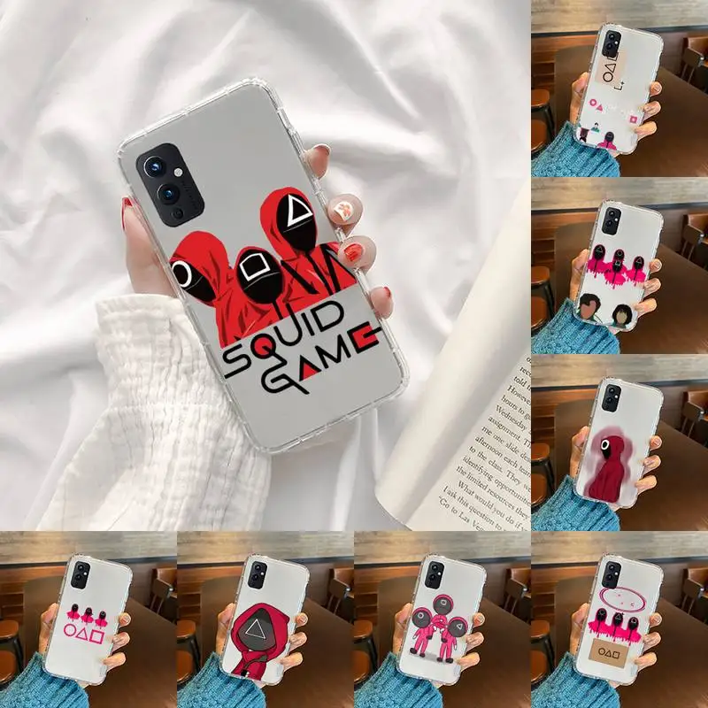 

squid game Phone Case Transparent For OnePlus 9 8 7 7t 8t Oppo find X3 X2 reno5 Vivo X60 X50 Pro MeiZu 17 16XS