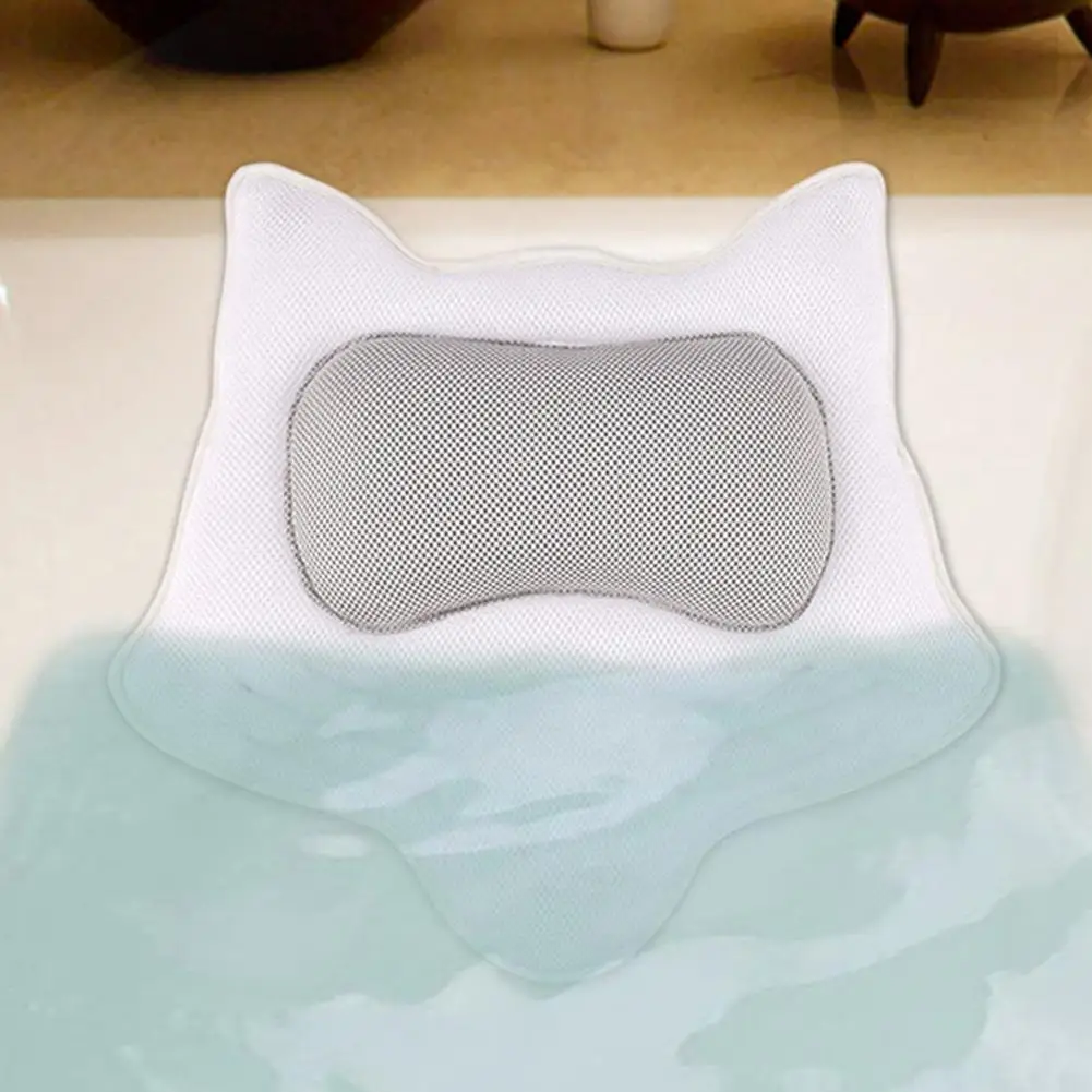 3D Fox Quilted Soft Bath Pillow Air Mesh Bathtub Non-slip SPA Headrest Cushion Spa for Home Hot Tub Bathroom Accersories | Дом и сад