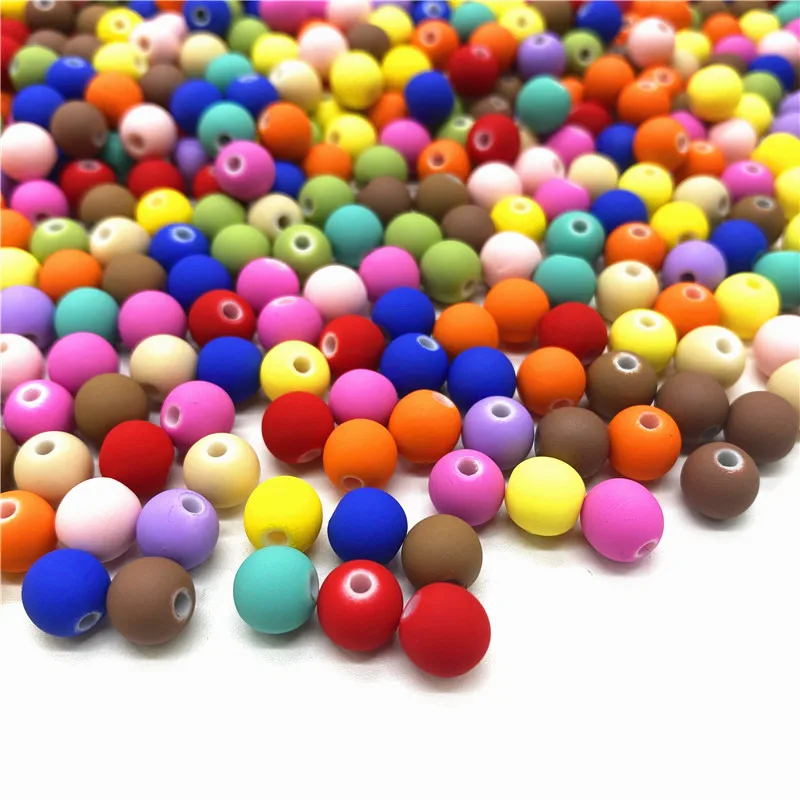 Бусины акриловые для изготовления ювелирных изделий сделай сам круглые