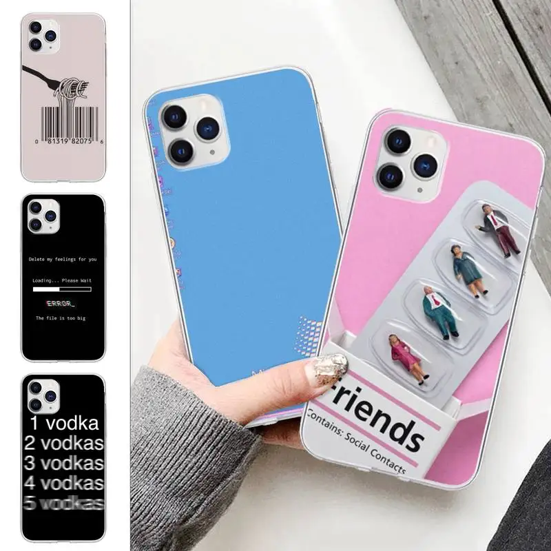 

Wholesale Interesting Creative Phone Case For Iphone 11 12 Pro Max 5s 6 6s 7 8 Plus X Xs Xs Max XR SE 2020 Transparent Cvoer
