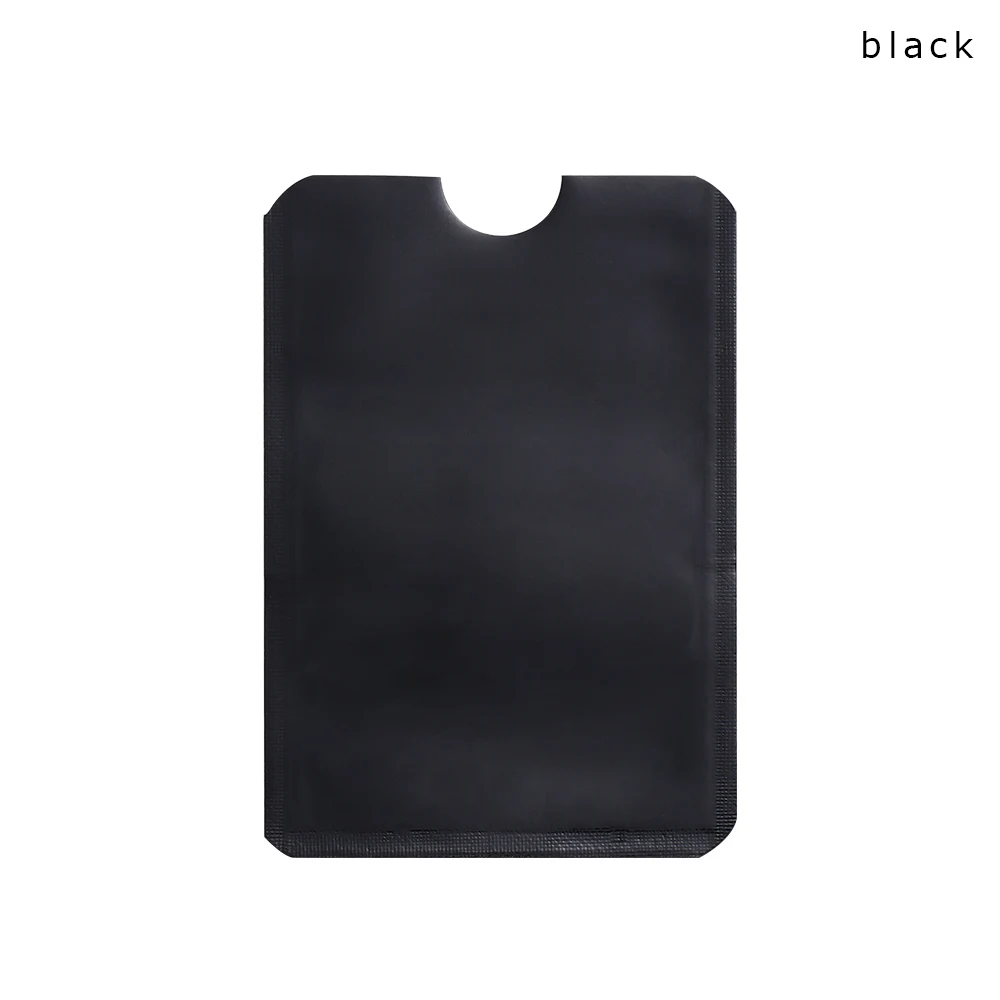 black-2 10 шт. Алюминиевый RFID блокирующий держатель для карт Противоугонный Чехол-Кошелек защитный чехол для кредитных карт тонкий банковский держатель для карт - Цвет: black-2