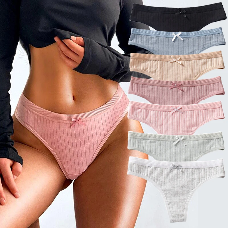 

2 Pcs Sexy Seamless Thong Women Cotton Underwear Butterfly Low Waist Panties Ladies Briefs Solid Underpants Panty Women Lingerie