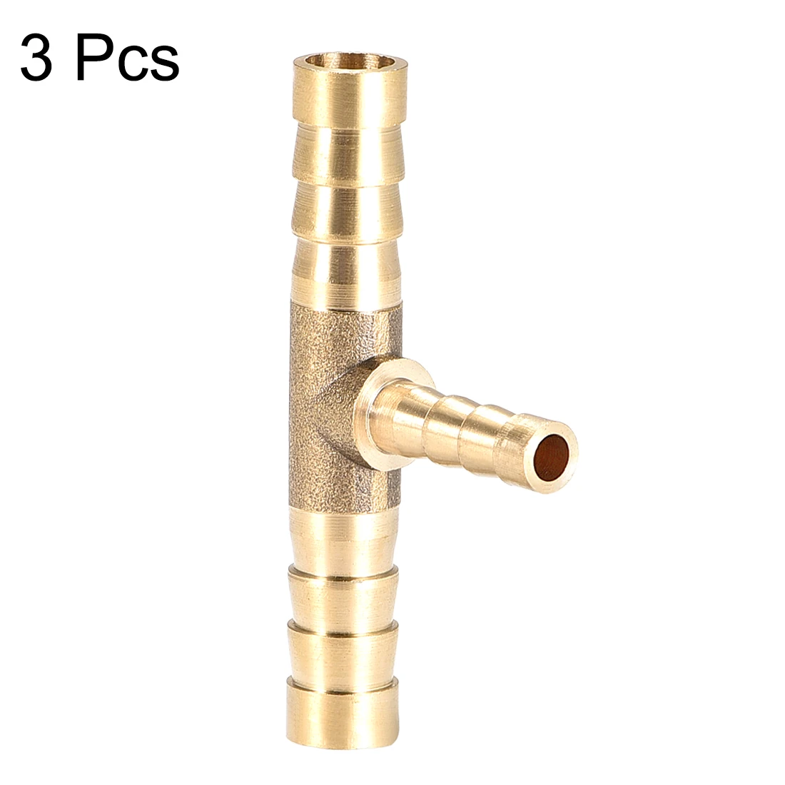 

uxcell 3pcs 8X5X8mm Brass Hose Reducer Barb Fitting Tee T-Shaped 3 Way Barbed Connector Air Water Fuel Gas for air, water,