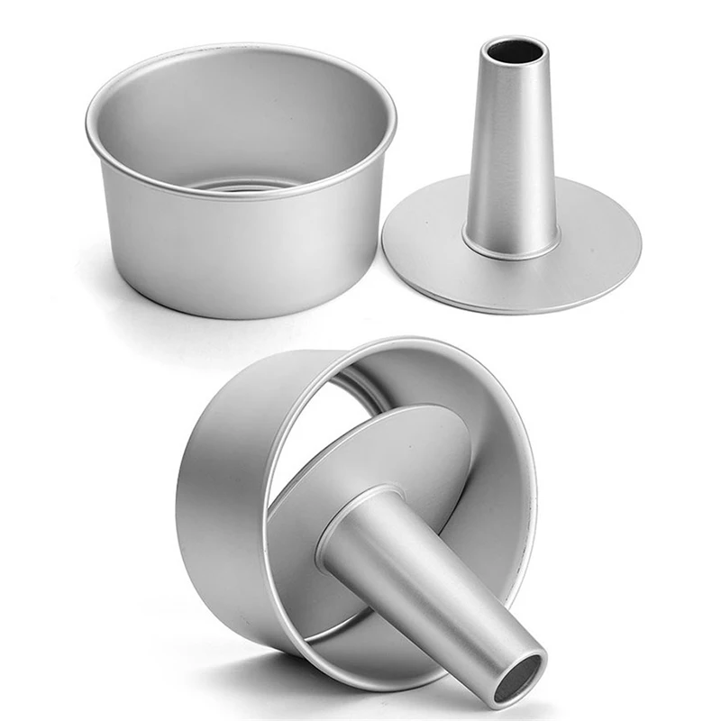 BMBY 6 дюймов Алюминий сплав круглой формы из шифона для кекса и съемное дно полые