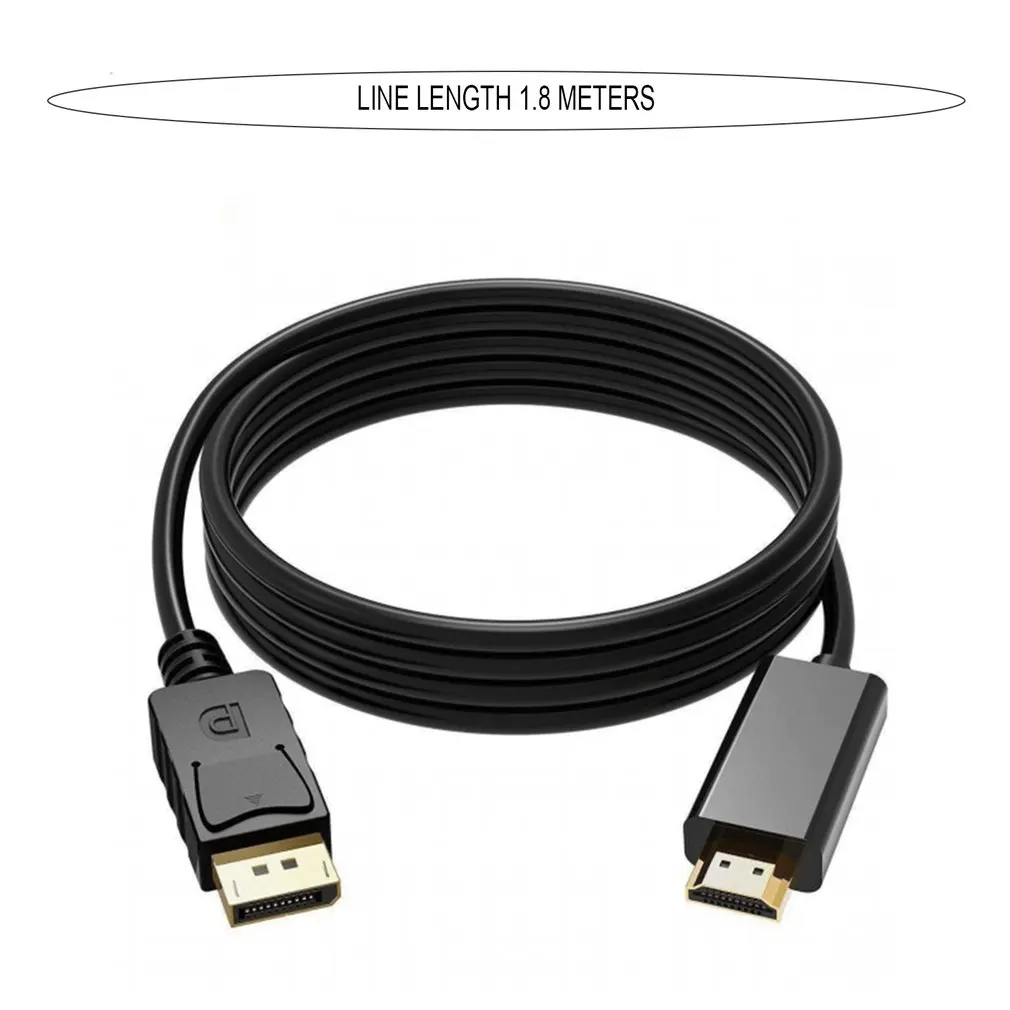 

New 1.8M display port Displayport Male DP to HDMI Male Cable Adapter Converter 4K Laptop PC Laptop HD TV Cable Converter
