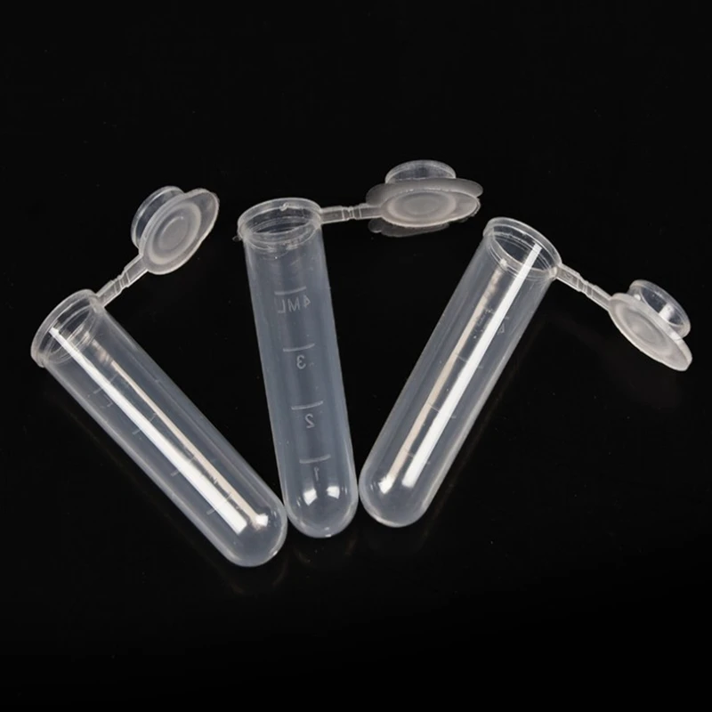 300Pcs 5ml Micro Centrifuge Tubes Test Tubing Vials Clear Plastic Container Snap Cap for Laboratory Sample Specimen Supplies