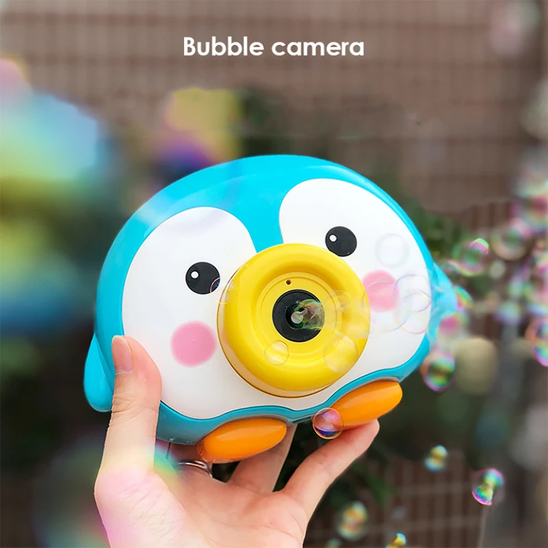 Children Automatic Funny Cute Cartoon Penguin Camera Baby Bubble Machine Outdoor Maker Gifts for Kids and Girls | Игрушки и хобби