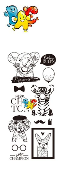 Прозрачные прозрачные штампы с изображением льва тигра для