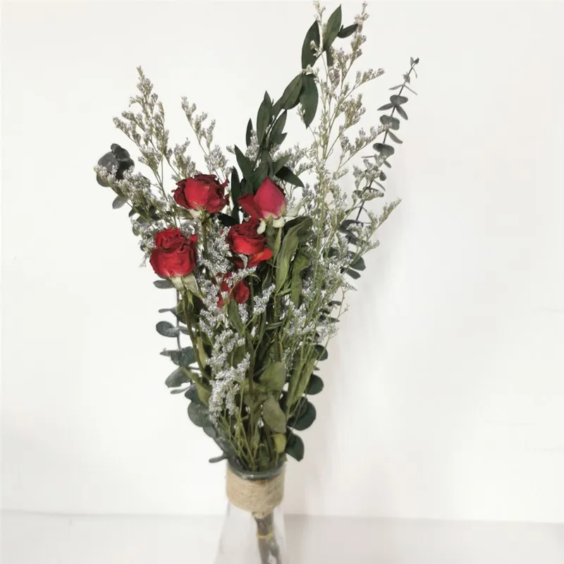 

Natural Bouquet Home Decoration Accessories Wedding Party Plants DIY Roses Flower Lover's Grass Eucalyptus Fleurs Sechees