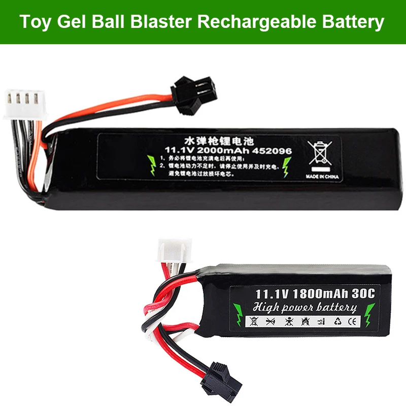 ZhenDuo Toys 11.1V 1800mAh 2000mAh 7.4V  30C Battery for Gel Ball Blaster Toy Gun Jinming Gen8 M4a1 SCAR