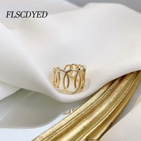 flscdyed rock round adjustable opening gold rings for women vintage punk hip hop mans rings fashion jewellery girl accessories