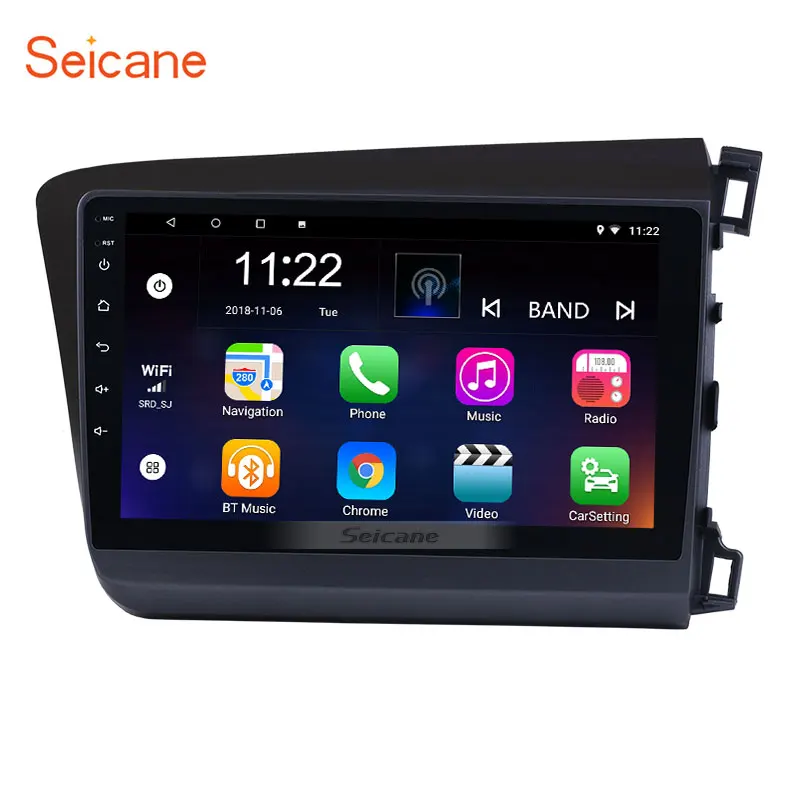 Seicane автомобильное радио 9 &quotNavi HD Android 10 0 четырехъядерный GPS блок плеер для HONDA CIVIC