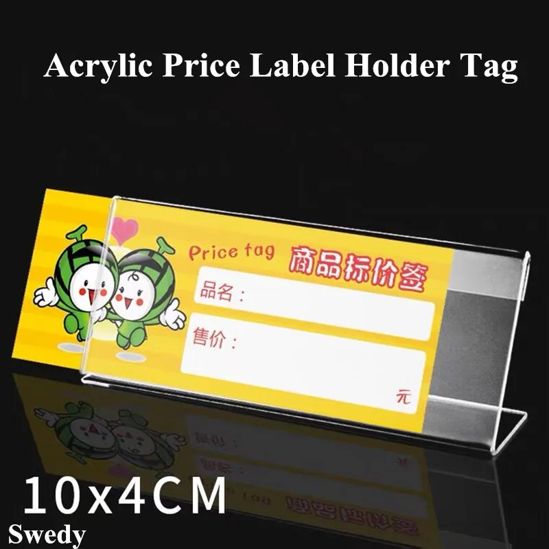 

10 Pieces 10x4cm Mini Clear Acrylic Sign Display Holder L-Shape Acrylic Name Card Price Card Tag Label Counter Top Stand