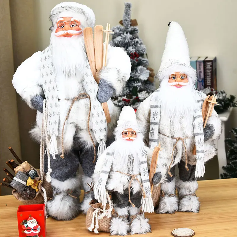 

Christmas Decorations 2021 New Year's Gift Santa Claus Doll High Grade Navidad Home Ornaments Children's Toy Gifts 30/45/60 Cm