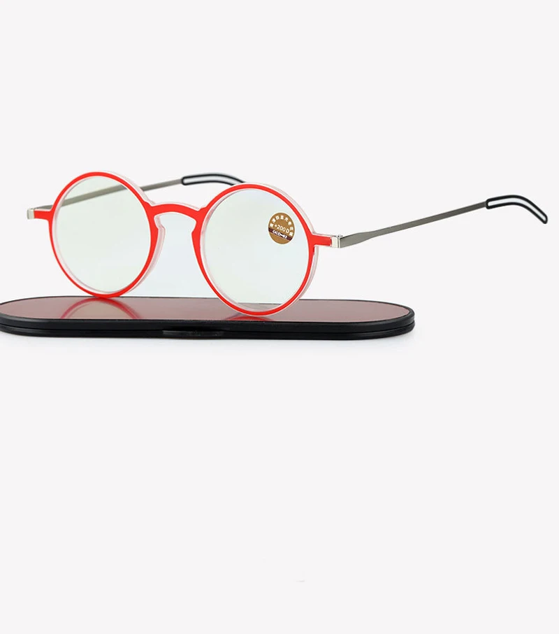 

2020 Thin Frame Rectangular frames Tr90 reading glasses +aluminum magnetic case Folding Presbyopic Eyeglasse 1.5