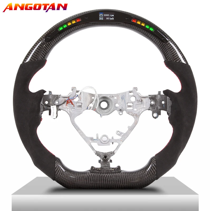 

Steering Wheel Fit For Toyoda CROWN KLUGER Carbon Fiber LED Itlay Alcantara Steering Wheel