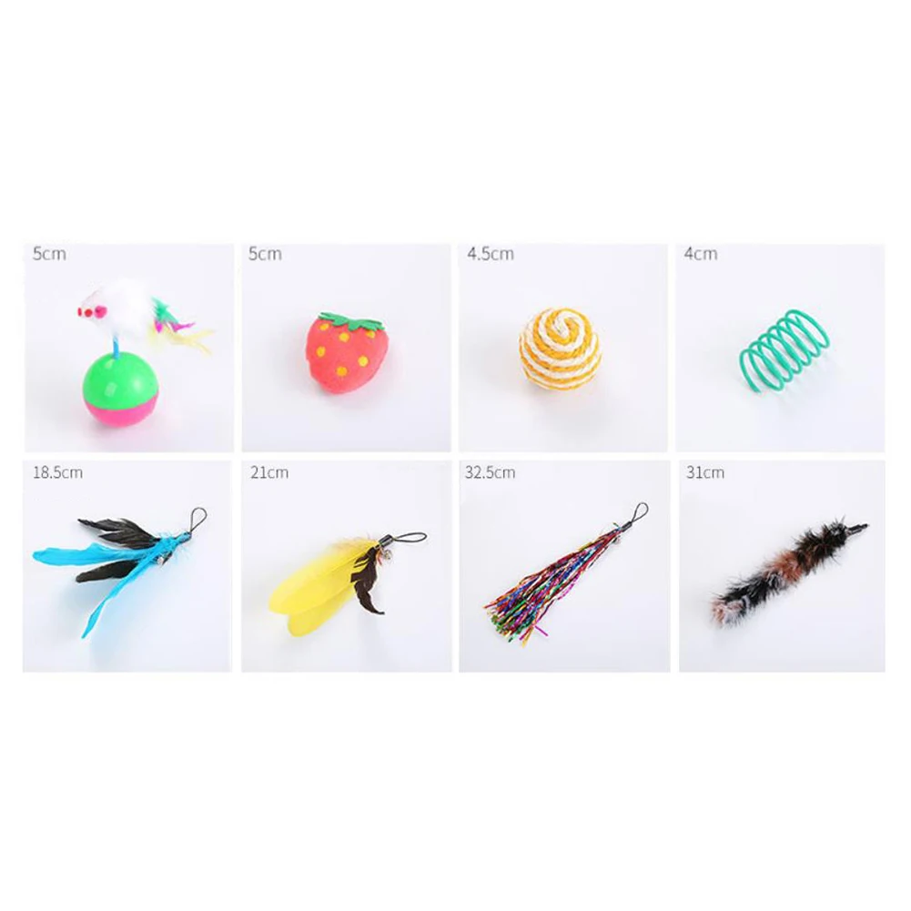 20 шт. Pet Дразнилка для котенка выдвижной палочка рыбы перовая шариковая царапин