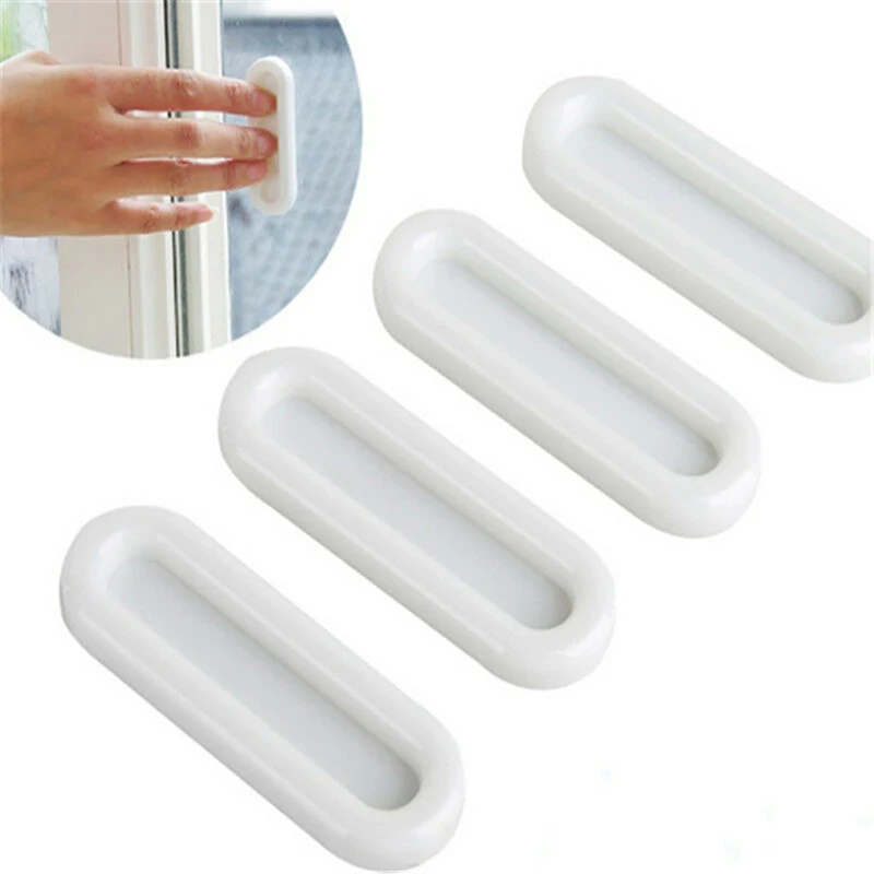 

4Pcs Multi-purpose Cupboard Knob Furniture Knobs Plastic Self-adhesive Door Handles Wardrobe Pulls Door Hardware Safety