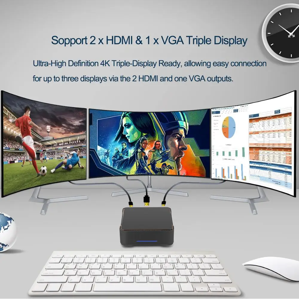 Высококачественная ТВ приставка AK3V J3455 mini pc 4 + 32G для Windows 10 с linux ott tv box мини ПК