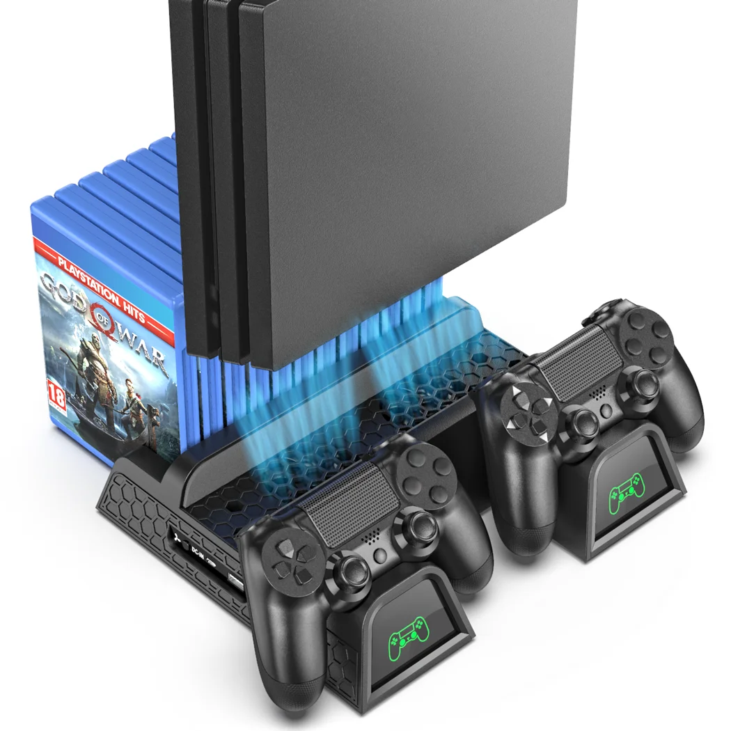

ДОБЕ PS4/PS4 Slim/PS4 Pro Вентилятор Cooler Многофункциональный вертикальной охлаждающая подставка ps4 Зарядное устройство консоли светодиодные индик...