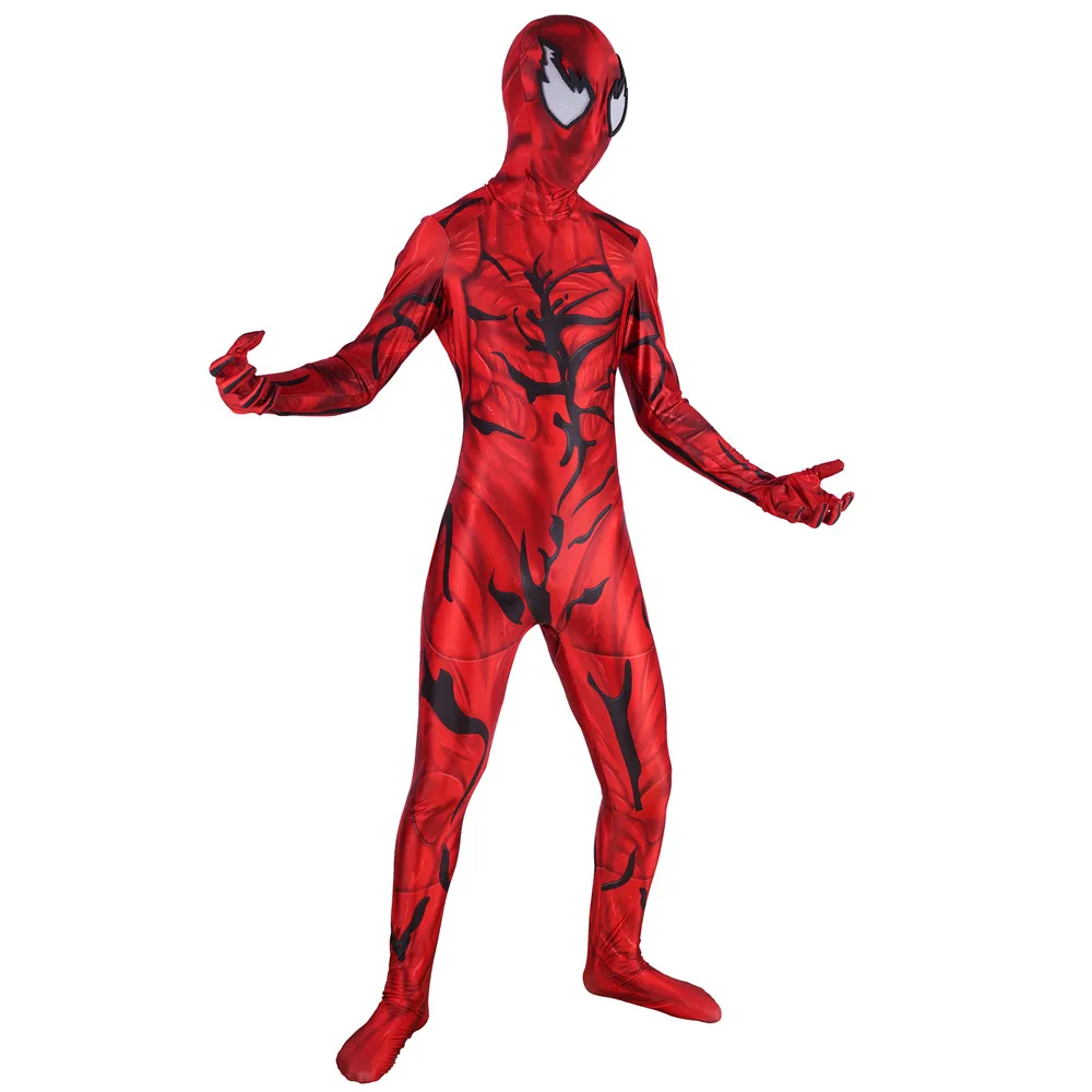 unisex adult kids carnage cletus kasady super villain cosplay costume zentai bodysuit suit jumpsuits halloween free global shipping