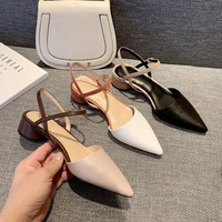 women sandals high heels summer brand women pumps square heels party shoes pointed toe slip on office lady dress shoe plus size