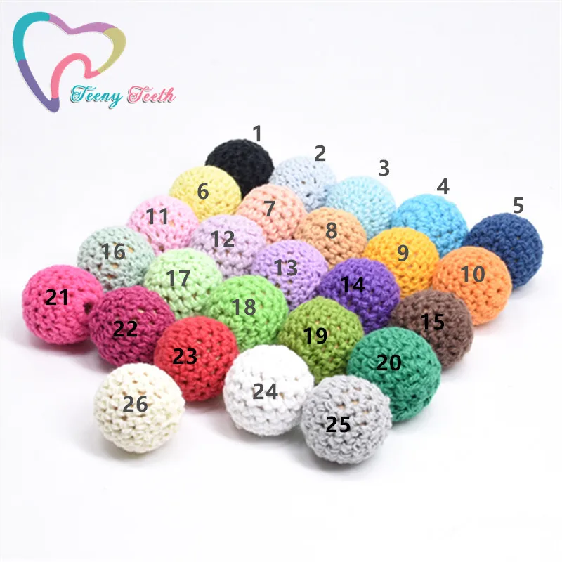 10 шт. 16 мм деревянные жевательные бусины для вязания крючком прорезывателя DIY