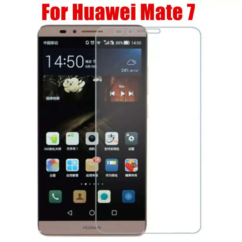 

2pcs 9H Tempered Glass For Huawei Ascend Mate7 MT7-TL10 MT7-L09 Safety Screen Protector on huawei mate 7 huawey Protective Glass