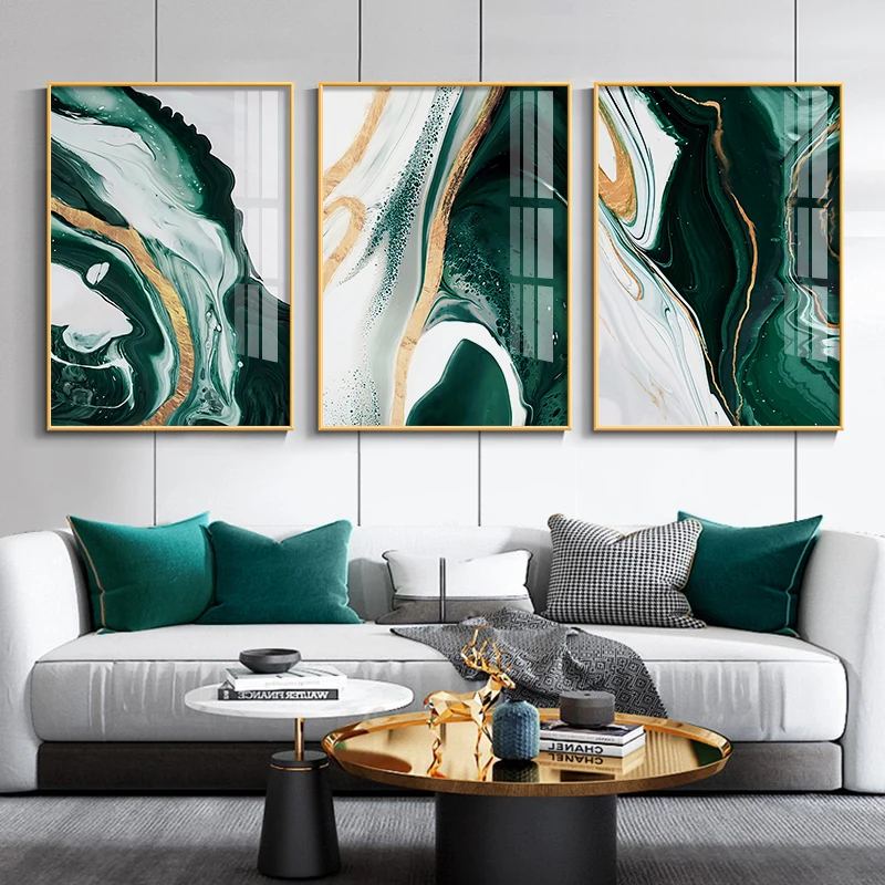 

Modern Abstract Canvas Poster Agate Wall Art Painting Emerald Nordic Posters and Prints Wall Pictures for Living room Home Decor