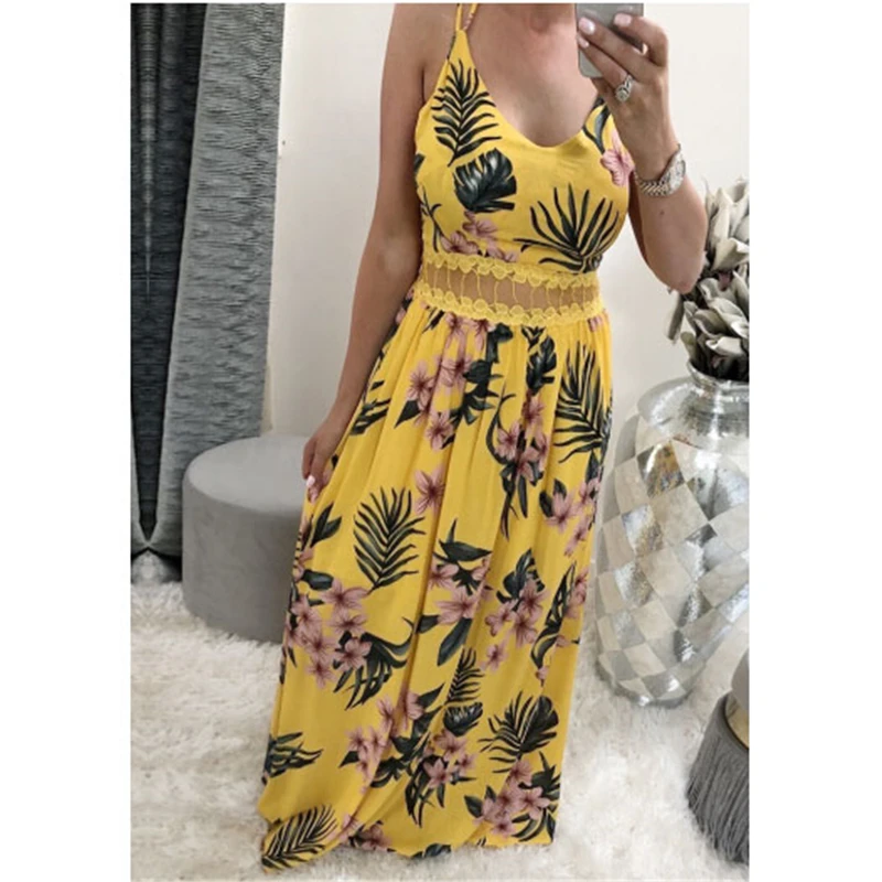 

2020 Summer Women Swimsuit Bikini Cover Up Sexy Beach V Neck Long Dress Elegant Floral Print Beach Bathing Suit tunic kaftan