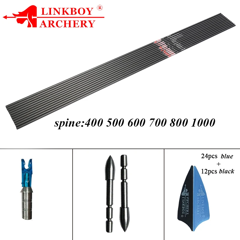 Стрелы из углеродного волокна для стрельбы лука 12 шт. стрелы диаметром 30 дюймов 4 2