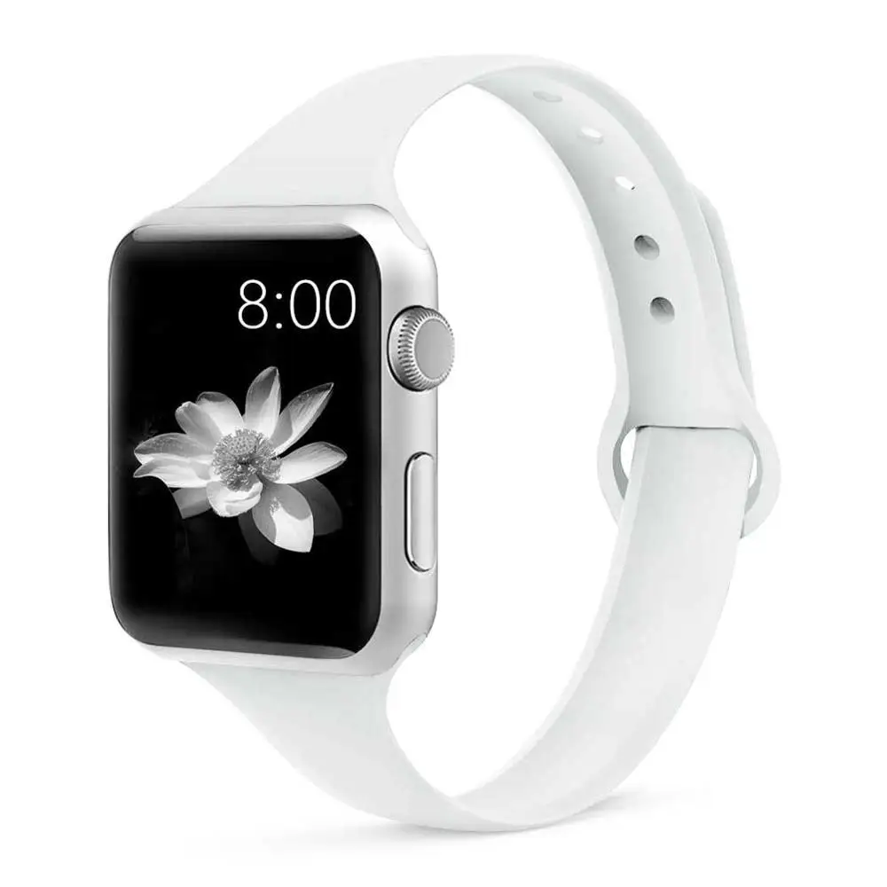 26 gray white Strap for Apple watch 4 band 44mm 40mm iWatch band 38mm 42mm Sports silicone bracelet Watchband for correa Apple watch 3/2/1 - Цвет ремешка: 26 gray white