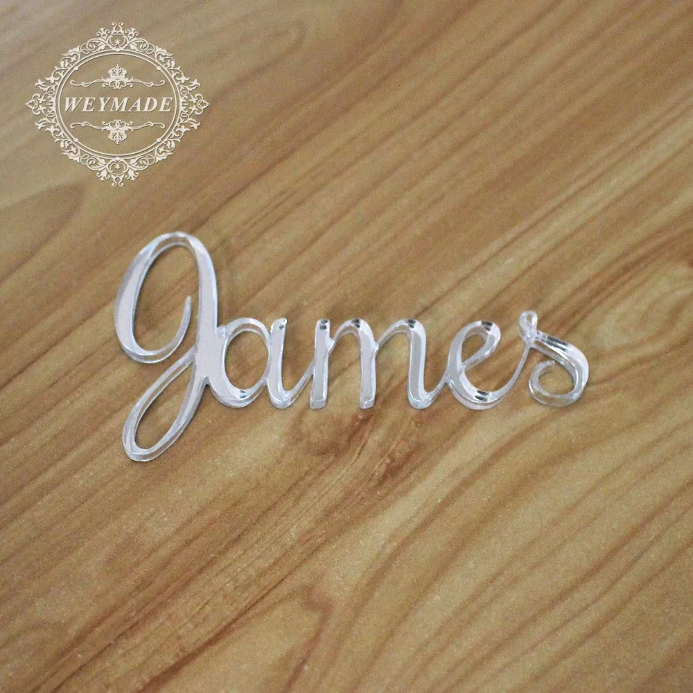 Персонализированное акриловое зеркало с лазерной резкой имени гостей