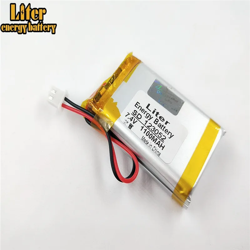 XH2.54-2P connector 7 4 V 1100mAh 123052 полимерный литий-ионный аккумулятор для Bluetooth стерео