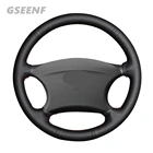 Чехол рулевого колеса автомобиля для Шевроле Нива 2002-2009 Лада 2110 2011-2014 черная сшитая вручную Удобная искусственная кожа