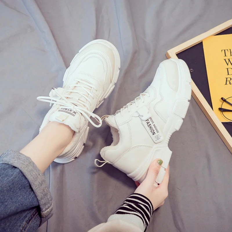 Женская Повседневная обувь из искусственной кожи модные женские кроссовки на