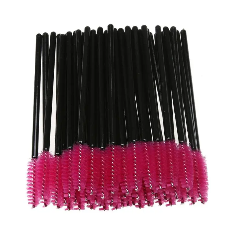 Black Red 50pcs 5/10/50 шт одноразовые щеточки с тушью для ресниц палочки для мотальные кисти для макияжа палочки для мотальные ресницы Ки - Handle Color: Black Red 50pcs