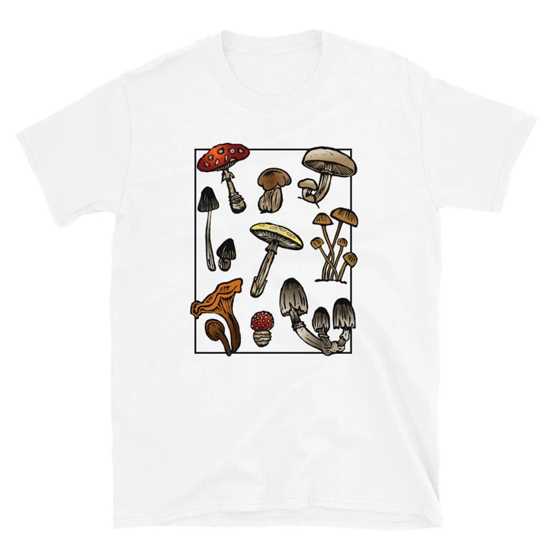 

Mushroom 2020 New Female Vintage Harajuku Short Sleeve Cotton Tshirts Women Fashion Casual T Shirt Ladies Streetwear Printed Tee