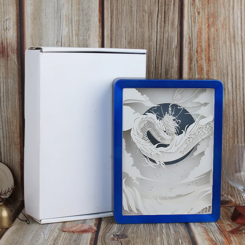 Гирлянда со светодиодной подсветкой 3D рамка для теней сделай сам Бог дракон