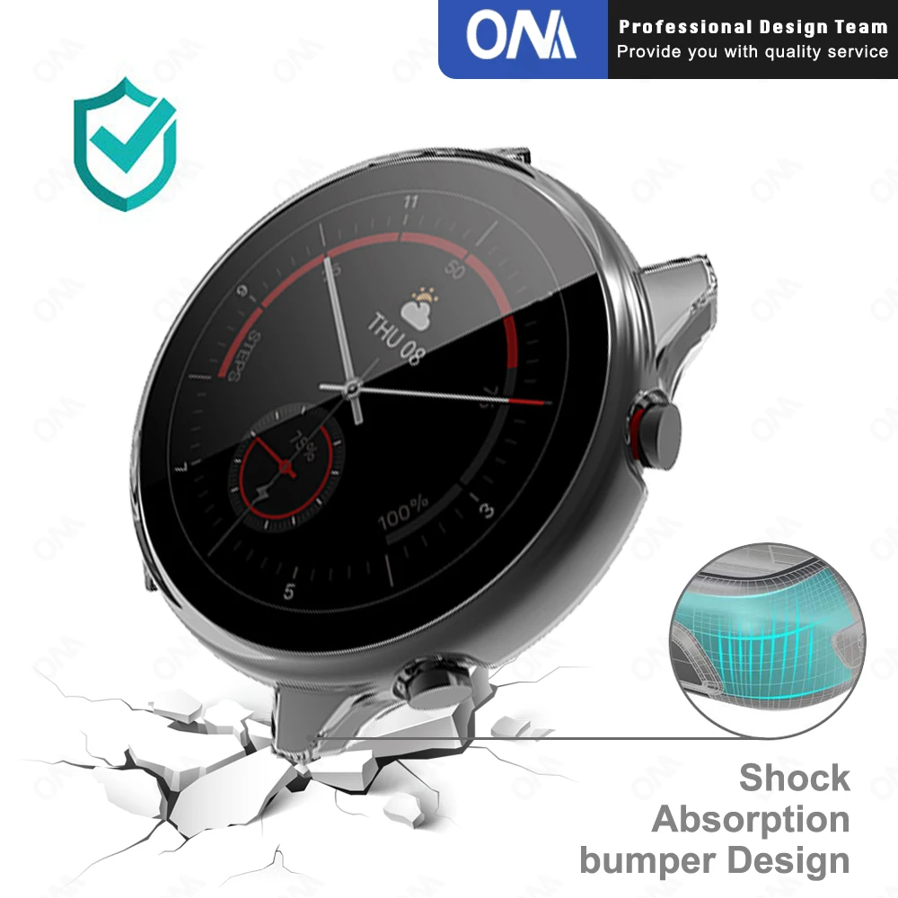 Чехол для защиты ПК и защитная пленка для экрана для Amazfit GTR3 GTR 3 Pro GTS3 GTS 2 Mini 2E с защитным стеклом на корпусе умных часов.
