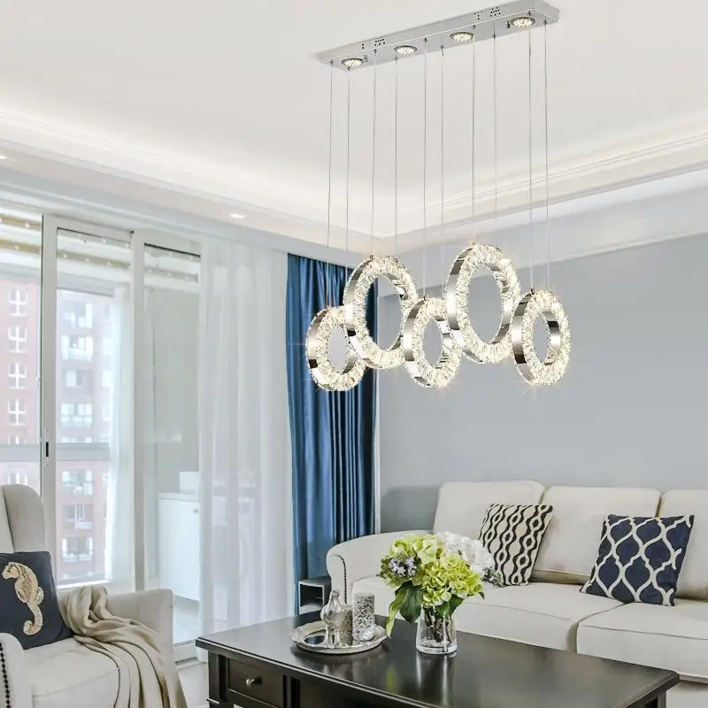 Популярное АЛМАЗНОЕ КОЛЬЦО светодиодный хрустальный подвесной светильник