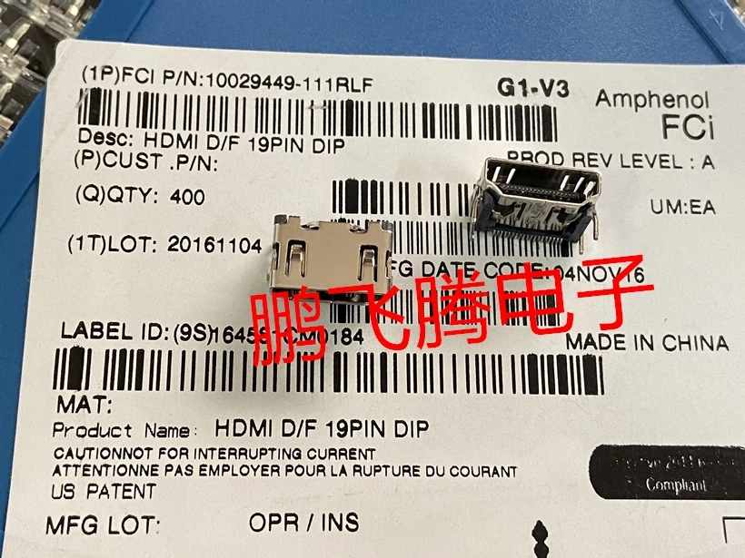 1 шт. импортный разъем FCI 10029449-111RLF HDMI 19P Тип прямоугольный 19-контактный USB гнездовой