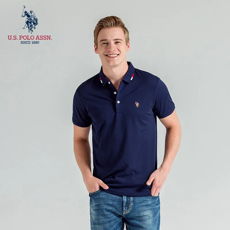 США Футболка поло Assn мужская с коротким рукавом повседневная однотонная Модная