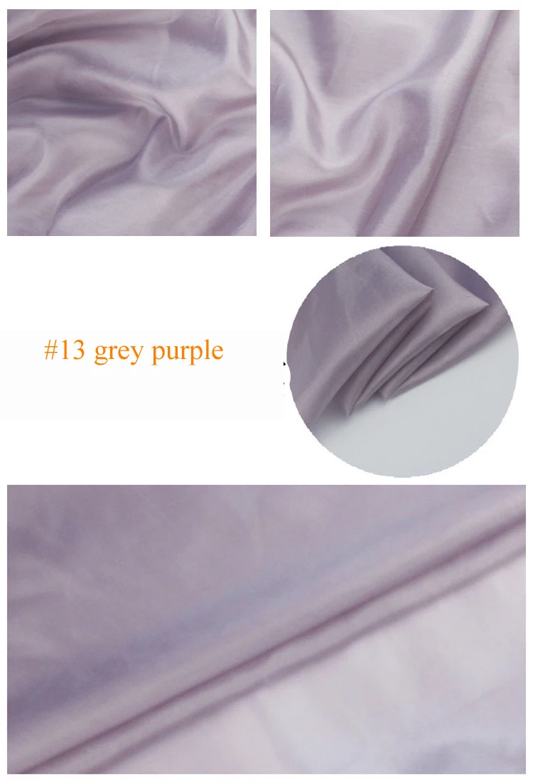 13 grey purple Чистый шелк тутового шелкопряда подкладка ткань habutai Tissu - Цвет: 13 grey purple