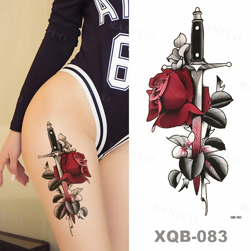 Большие тату-наклейки временная татуировка Лев король волк дракон тигр наклейка