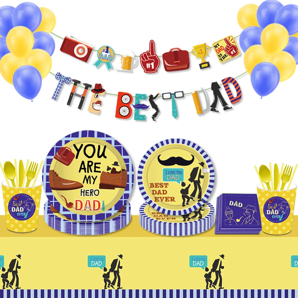 

You are My Hero Dad Disposable Tableware Sets Father Birthday Party Decoration Happy Father's Day Party Favors